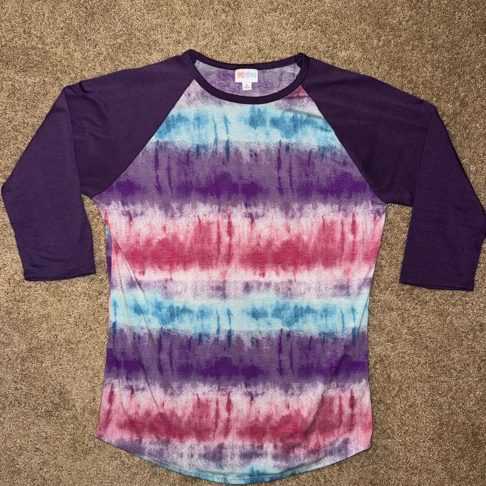 LuLaRoe Purple and Blue Tie-Dye Top
